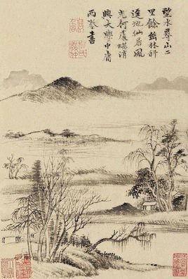 所作宗文同法,写干用篆法,枝用草书法,写叶用八分或用鲁公撇笔法,用图片
