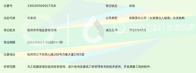 威宁谢工程咨询(上海)有限公司杭州分公司