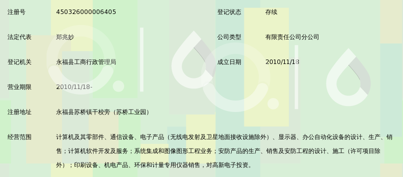 桂林长海科技有限责任公司永福分公司