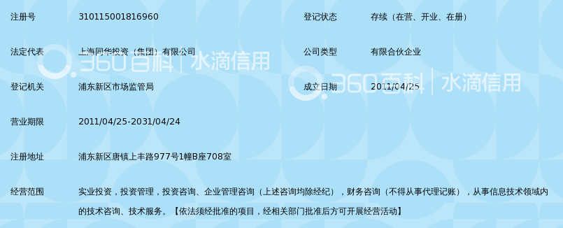 上海同华创富投资管理中心(有限合伙)_360百科
