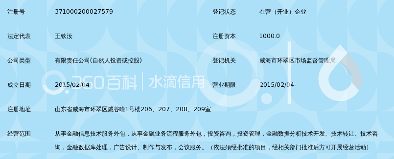 威海普惠金融信息服务有限公司_360百科