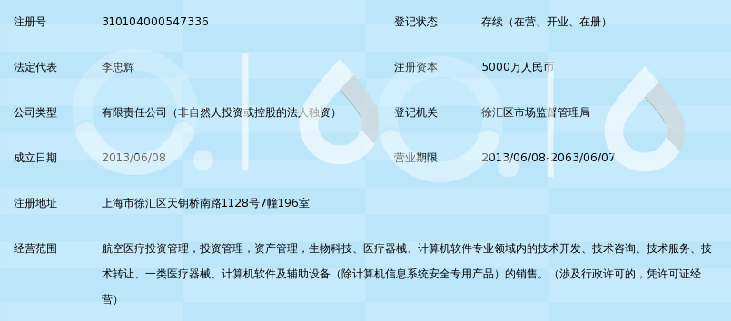 上海龙华国际航空医疗投资管理有限公司