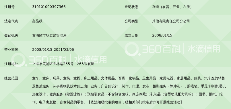 上海好孩子儿童用品有限公司大林妈妈好孩子母