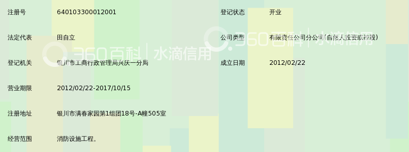 宁夏隆泰华消防工程有限公司第一分公司