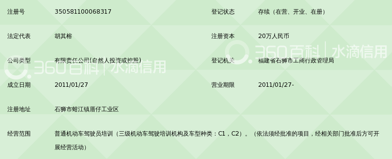 石狮市利晟机动车驾驶员培训有限公司