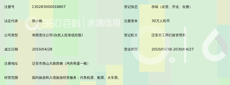 迁安市鸿久旅行社有限公司_360百科