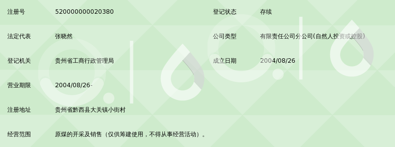 贵州盛鑫矿业集团投资有限公司黔西县大关镇垅