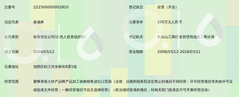 长白山保护开发区蜜冠蜂业特产有限公司