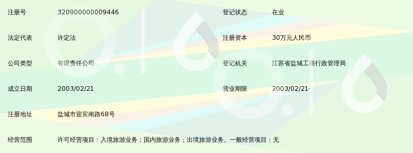 盐城康辉国际旅行社有限公司