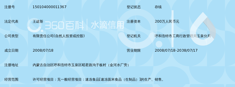 呼和浩特市王记速冻食品有限责任公司