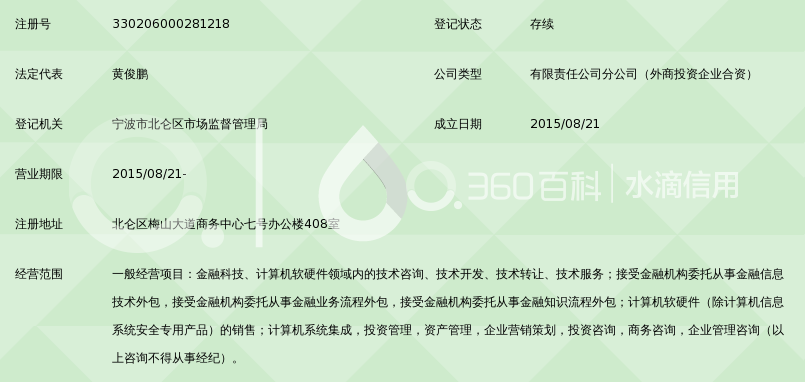 上海诺亚易捷金融科技有限公司宁波分公司