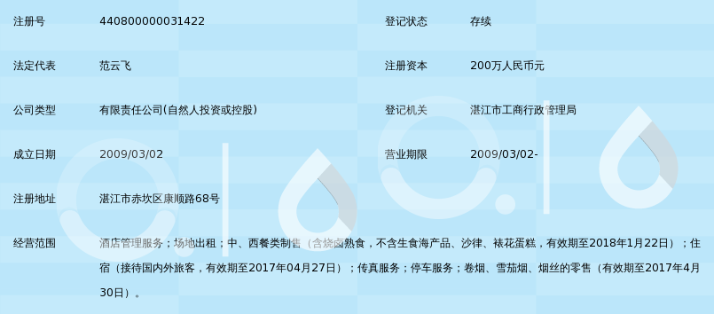 湛江市嘉瑞禾酒店管理有限公司_360百科